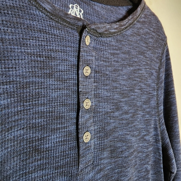 Rock and Republic XL Tall Navy Blue Long Sleeve Henley Shirt - Picture 9 of 15